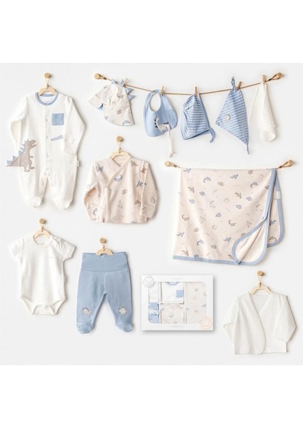Andywawa AC25911 Newborn Set Dino 10'lu Hastane Çıkışı Beige