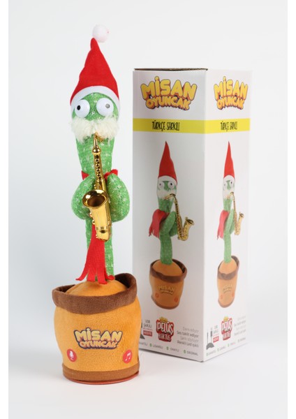 Kaktüs Oyuncak Konuşan Dans Eden Türkçe ve Yabancı Müzikli Işıklı Ses Taklit Edebilen