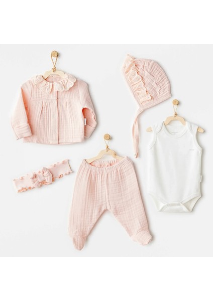 Natural Gift Müslin 5'li Hastane Çıkışı Salmon