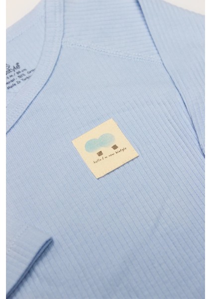 Organic Modal Flying Balloons Kruvaze Uzun Kol Body BS17121 Mavi modelleri