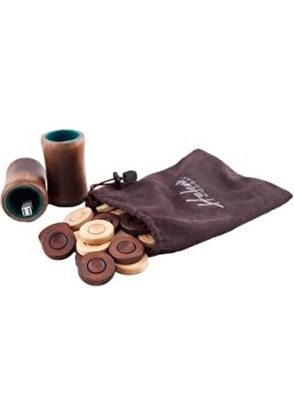 Asya Model Tavla Doğal Ahşap Mozaik İşlemeli 30 Parça Ahşap Pul Seti