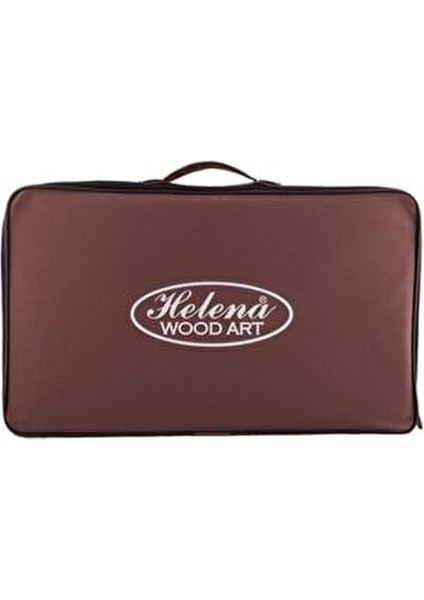 Asya Model Tavla Doğal Ahşap Mozaik İşlemeli 30 Parça Ahşap Pul Seti