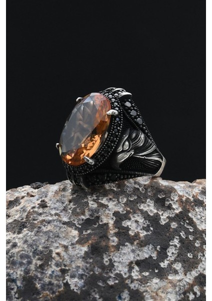 Zultanit Taşlı Kartal Figürlü 925 Ayar Gümüş Erkek Yüzük 902352 modelleri