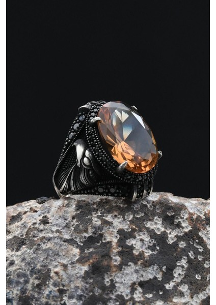 Zultanit Taşlı Kartal Figürlü 925 Ayar Gümüş Erkek Yüzük 902352 fırsatları