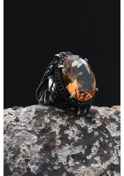 Zultanit Taşlı Kartal Figürlü 925 Ayar Gümüş Erkek Yüzük 902352 indirimleri