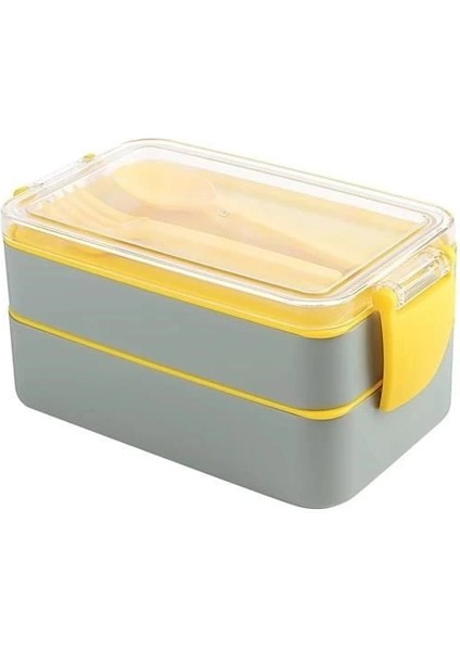 2 Bölmeli Çok Amaçlı 900 ml Kapasiteli Çatal Kaşıklı Dayanıklı Beslenme Kabı Yiyecek Kutusu - 1 Adet Stokta Olan Gönderilir fiyatları