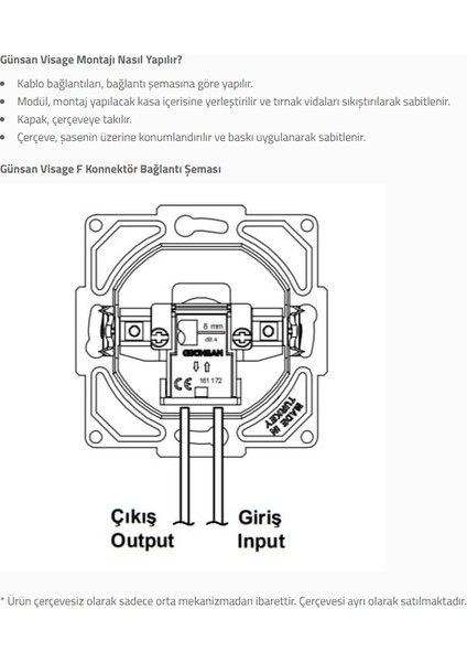 Ambiance Gümüş Televizyon Prizi F Konnektörlü Çerçevesiz - Priz ve Anahtar Için Uyumlu Çerçeve modelleri