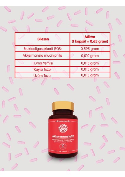 AkkermansiaTR Akkermansia Muciniphila İçeren Takviye Edici Gıda 60 Kapsül fiyatları