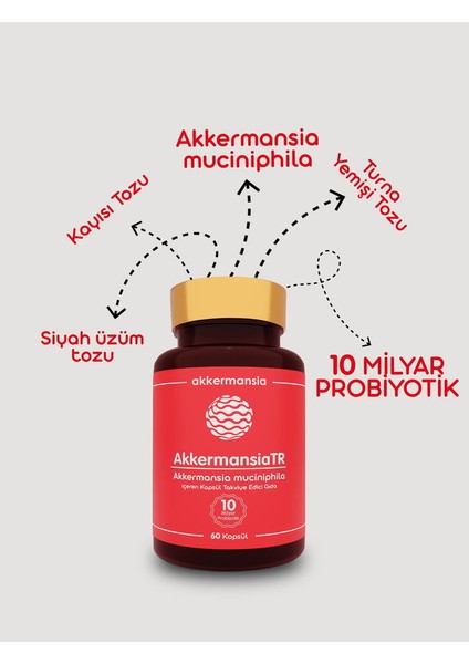 AkkermansiaTR Akkermansia Muciniphila İçeren Takviye Edici Gıda 60 Kapsül modelleri
