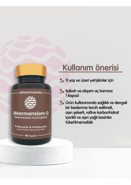 Akkermansiam-D Akkermansia Muciniphila 40 Kapsül fiyatları