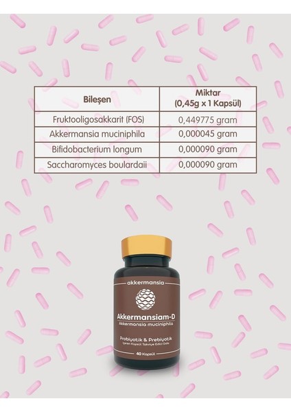 Akkermansiam-D Akkermansia Muciniphila 40 Kapsül modelleri