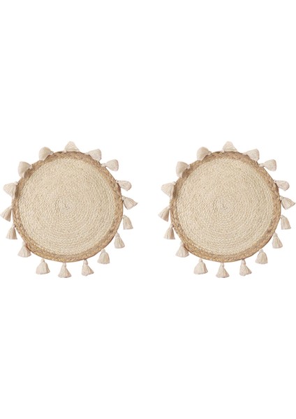 2x Dokuma Sepet Duvar Dekorasyonu Dokuma Sepet Duvar Dekor Hasır Duvar Duvar Asılı Küçük Makrame Boho Duvar Sanat Ev Dekor (Yurt Dışından)