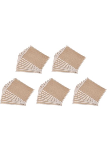 40PCS Keten Masa Paspas Placemat Seti Doğal Jüt Dokuma Sofra Takımı Mat Düğün Dekorasyonu (Yurt Dışından)