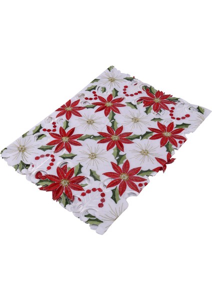2x Noel Işlemeli Masa Koşucusu Lüks Holly Poinsettia Masa Koşucusu Noel Dekorasyonları 15 x 70 Inç (Yurt Dışından) fiyatları