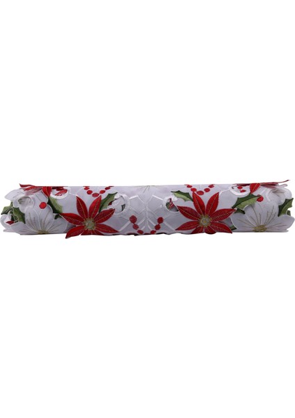 2x Noel Işlemeli Masa Koşucusu Lüks Holly Poinsettia Masa Koşucusu Noel Dekorasyonları 15 x 70 Inç (Yurt Dışından) fırsatları