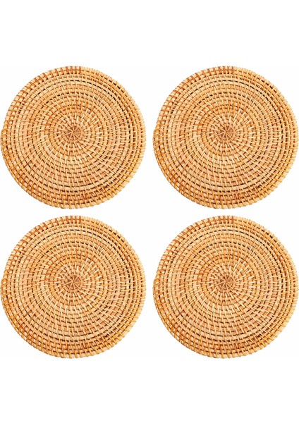 4 Adet Sıcak Yemekler Için Rattan Trivets Tablo Sıcak Pedler Masa Için Dayanıklı Pot Tutucu Mutfak Için Isıya Dayanıklı Paspaslar (Yurt Dışından)