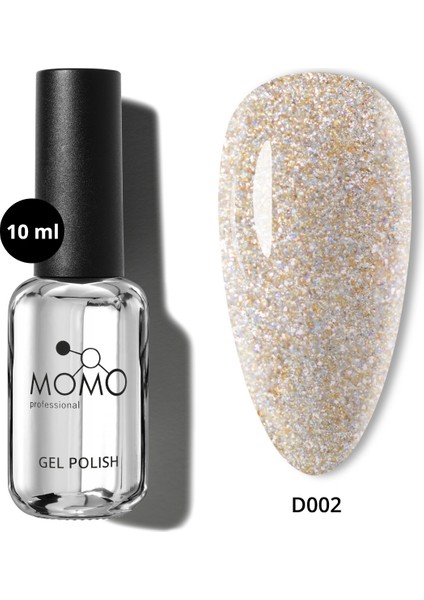 Disko Kalıcı Oje D002 Altın 10ml, Reflective Flash Gel Polish