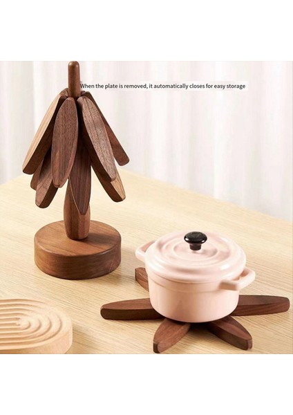 Sıcak Tabaklar Için Ahşap Trivetler Sıcak Yemekler Için Ağaç Şekli Trivet Set Tapot Için Tapot Sıcak Tencere Anti Haşlantı Mat (Yurt Dışından) modelleri