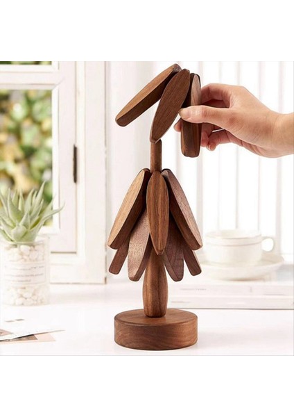 Sıcak Tabaklar Için Ahşap Trivetler Sıcak Yemekler Için Ağaç Şekli Trivet Set Tapot Için Tapot Sıcak Tencere Anti Haşlantı Mat (Yurt Dışından) fırsatları