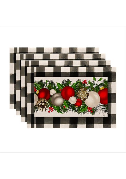 4pcs Noel Ağaçları Kar Pembe Noel Placemats Mutfak Yemek Dekorasyon F Için Kış Masa Paspasları F (Yurt Dışından) indirimleri