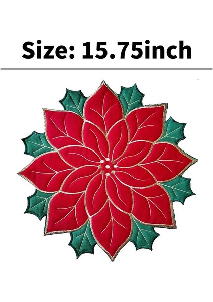 Tatil Noel Işlemeli Placemats Aplike Poinsettia Placemats Masa Dekorasyonu Için Noel Çiçek Placemat A (Yurt Dışından) fiyatları
