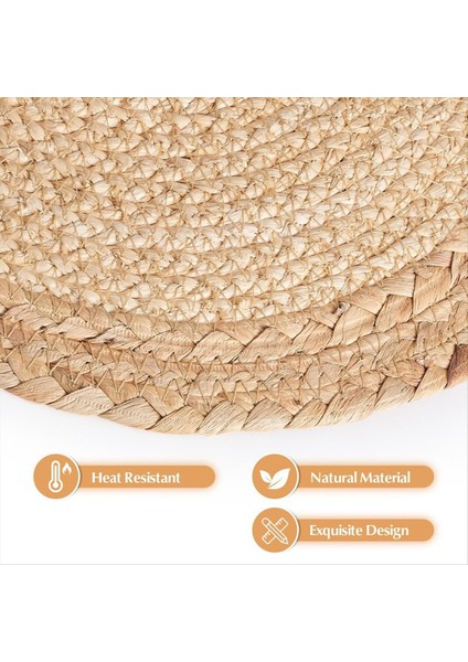 Boho Placemats Seti 6 - El Yapımı Dokuma Placemat Su Sümbül Paspasları Yemek Masası Için Yuvarlak Placemat Mutfak 13 Inç (Yurt Dışından) fiyatları