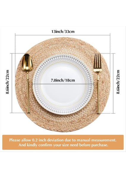 Boho Placemats Seti 6 - El Yapımı Dokuma Placemat Su Sümbül Paspasları Yemek Masası Için Yuvarlak Placemat Mutfak 13 Inç (Yurt Dışından) modelleri