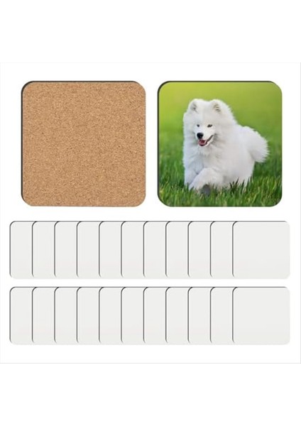 24 Adet Süblimasyon Bardak Altlıkları Boş Mdf Destekli Isı Transfer Bardak Altlıkları Diy Boyama Sanat El Sanatları 3 9 x 3 9 Inç (Yurt Dışından)