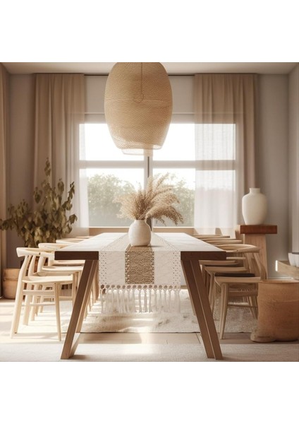 Masa Bezi Pamuk ve Keten Düğümlü Püsküller Masa Bayrağı Tatil Düğün Dekorasyonu Masa Bezi (Yurt Dışından) fırsatları