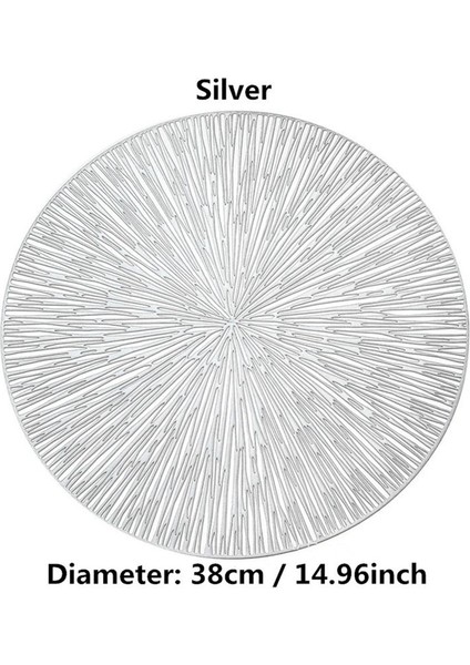 4pcs Yuvarlak Placemats Restaurant Hollow Pvc Dekorasyon Yemeği Mat Anti-Hot Yemek Tablo Hattı Mat Biftek Plaka Pad Gümüş (Yurt Dışından) fiyatları