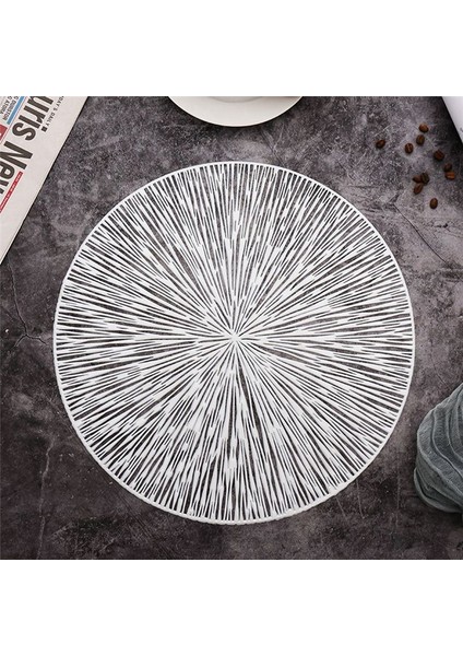 4pcs Yuvarlak Placemats Restaurant Hollow Pvc Dekorasyon Yemeği Mat Anti-Hot Yemek Tablo Hattı Mat Biftek Plaka Pad Gümüş (Yurt Dışından) fırsatları