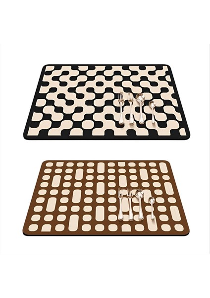 Yemekler Kurutma Ped Su Emici Kahve Makinesi Pedi Hızlı Kuruyan Tezgah Üstü Halı Kaymaz Drenaj Pedi B (Yurt Dışından)