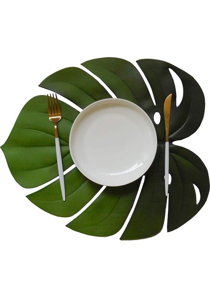 4pcs Tropikal Yaprak Placemats Yapay Eva Monstera Düğün Masa Dekorasyonları Için Palmiye Yaprağı Yaprakları Parti Malzemeleri (Yurt Dışından) indirimleri