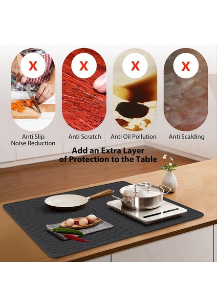 Silikon Soba Üst Koruyucu Mat 27 8X19 9 Inç Mutfak Silikon Cam Üst Soba Kapağı Protectore Kurutma Paspasları Gri (Yurt Dışından) indirimleri