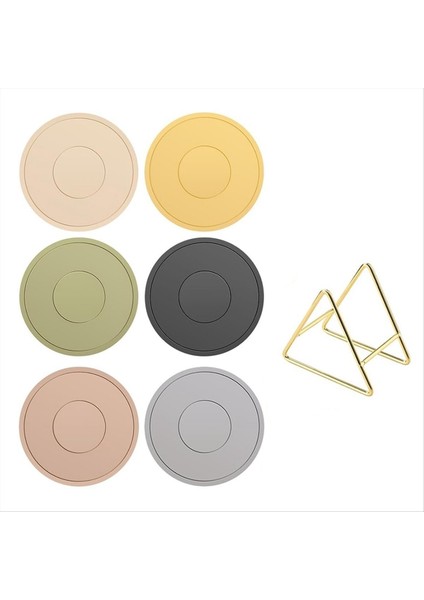 6 Kalınlaştırılmış Pot Tutucu Pad 1 Altın Üçgen Tutucu Mutfak Için Slip Pedleri Sıçır Saksı Restoran Seramik Bardak (Yurt Dışından)