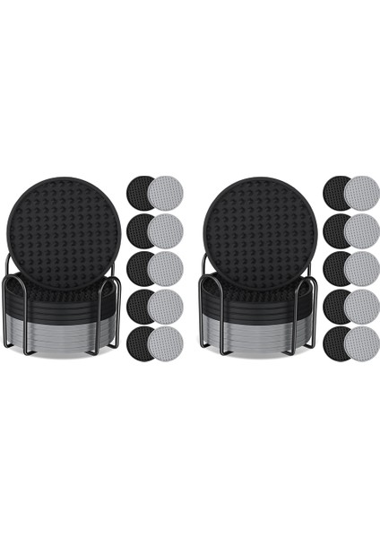 20 Paket Bardak Içecekler Için Silikon Coaster Tutucuyla Silikon Kılı (Yurt Dışından)