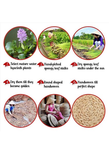 Oval Dokuma Placemats Doğal Su Sümbül Placematları Saman Örgülü Rattan Placemats 12X16 Inç 8 Paketi (Yurt Dışından) fırsatları