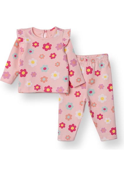 Kız Bebek Yenidoğan Sweatshirt-Patiksiz Interlok Bisiklet Yaka Uzun Kol Patiksiz