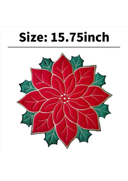 8x Tatil Noel Işlemeli Placemats Aplike Poinsettia Placemats Noel Çiçek Placemat A (Yurt Dışından) modelleri