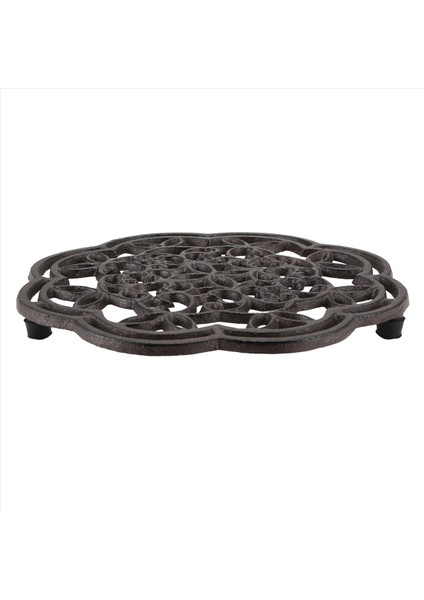 Yuvarlak Dökme Demir Trivet Demir Isı Izleme Trivet Slip Olmayan Şişkinler Mutfak Yemek Masa Dekoru Için Vintage Desen (Yurt Dışından) modelleri