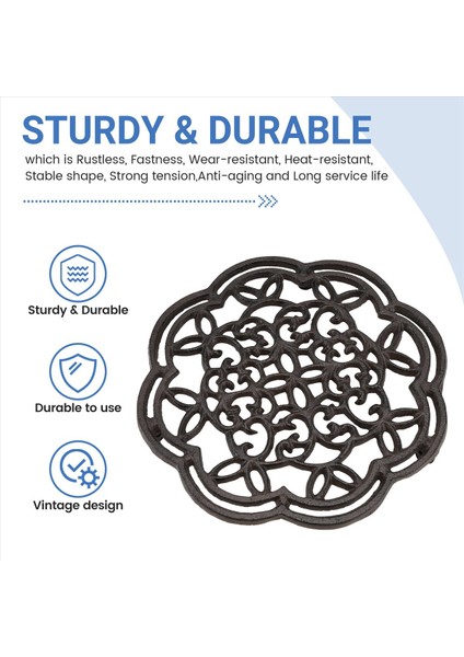 Yuvarlak Dökme Demir Trivet Demir Isı Izleme Trivet Slip Olmayan Şişkinler Mutfak Yemek Masa Dekoru Için Vintage Desen (Yurt Dışından) indirimleri