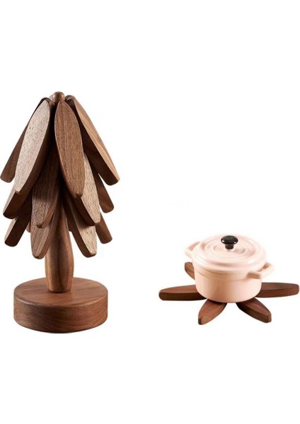 2 Set Ahşap Ağaç Bardak Altlıkları Ahşap Yalıtım Paspası Istiflenebilir Ağaç Bardak Altlıkları 4 Siyah Ceviz Trivet Coaster (Yurt Dışından) fiyatları