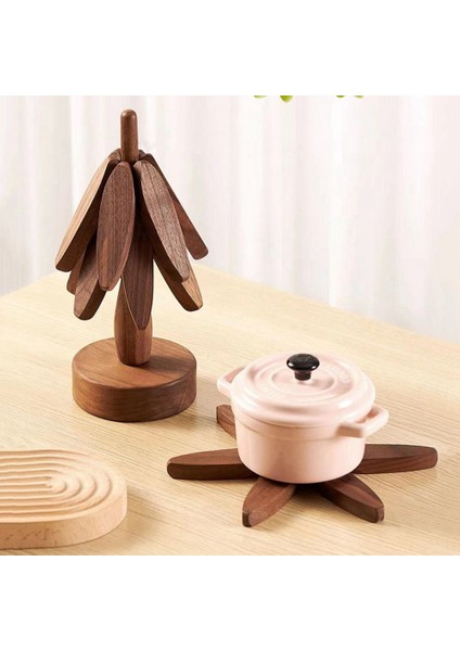 2 Set Ahşap Ağaç Bardak Altlıkları Ahşap Yalıtım Paspası Istiflenebilir Ağaç Bardak Altlıkları 4 Siyah Ceviz Trivet Coaster (Yurt Dışından) fırsatları