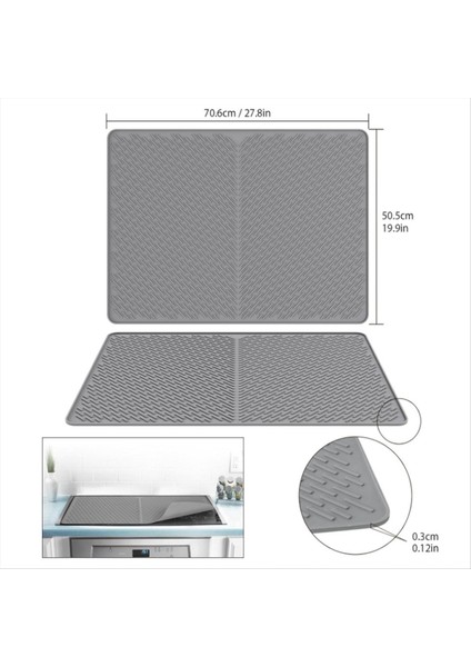 Silikon Soba Üst Koruyucu Mat 27 8X19 9 Inç Mutfak Silikon Cam Üst Soba Kapağı Protectore Kurutma Paspasaları Siyah (Yurt Dışından) fırsatları