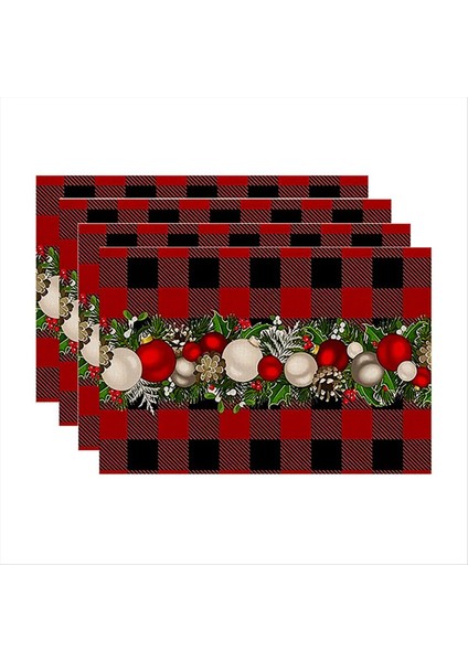 4pcs Noel Ağaçları Kar Pembe Noel Placemats Mutfak Yemek Dekorasyonu Için Kış Masa Paspasları (Yurt Dışından) indirimleri