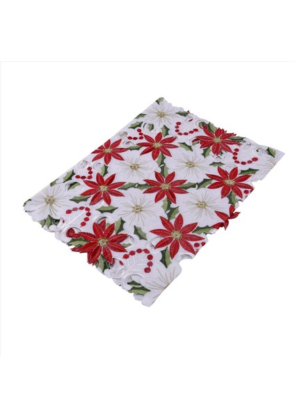 6x Noel Işlemeli Masa Koşucusu Lüks Holly Poinsettia Masa Runner Noel Dekorasyonları Için 15 x 70 Inç (Yurt Dışından) fiyatları