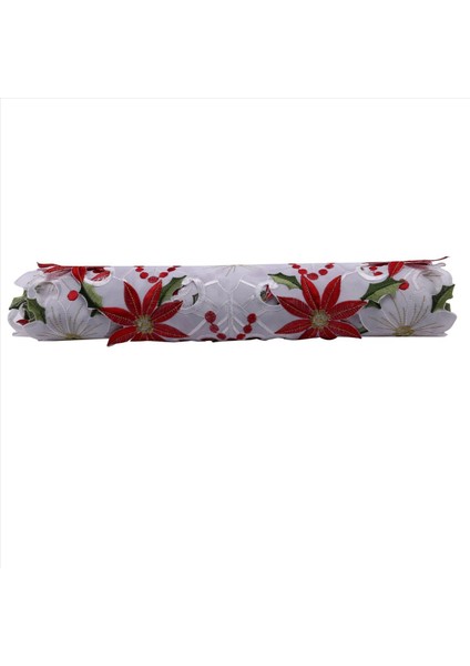 5x Noel Işlemeli Masa Koşucusu Lüks Holly Poinsettia Masa Runner Noel Dekorasyonları Için 15 x 70 Inç (Yurt Dışından) fırsatları