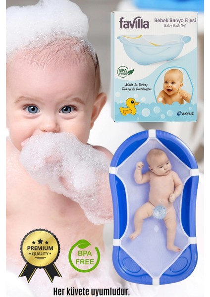 Lüx Bebek Küvet Yıkama Banyo Filesi Battal Boy ( Katlanır Küvetlere Uyumludur )