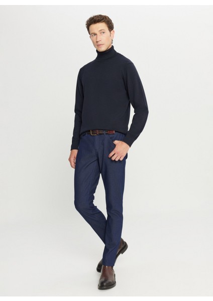 Tam Balıkçı Yaka Standart Lacivert Erkek Kazak ACE043261440_LAC fiyatları