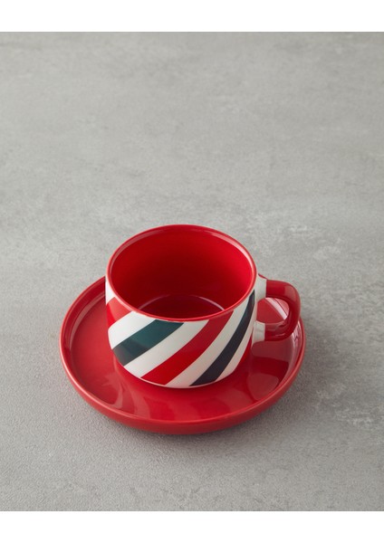 Holiday Shine New Bone China 4 Parça 2 Kişilik Kahve Fincan Takımı 90 ml Kırmızı - Yeşil modelleri